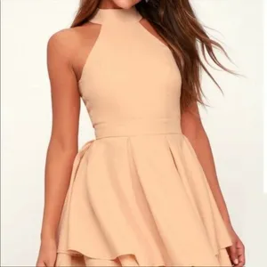 Lulus Rehearsal Open Back Skater Skirt Peach Size‎ XS thumbnail 6