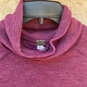 Free People Purple Size small flyaway split back turtleneck longsleeve raglan thumbnail 5