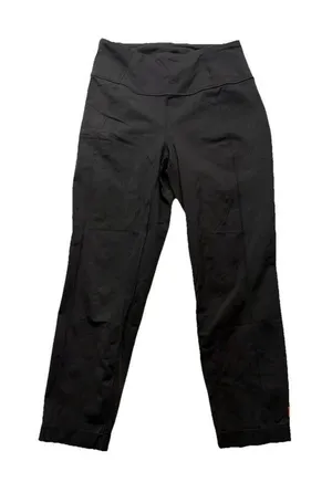 Lucy Women’s Black Leggings Side Zipper Size S 25” Inseam Cuffed Bottom Hem thumbnail 1
