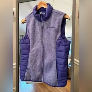 Free Country Women's Fleece Quilted Hybrid Vest Grey Purple Large thumbnail 9