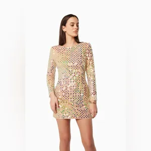 Elliatt Terrain Sequins Long Sleeve Mini Dress Multi Small NWT Party Ready thumbnail 5