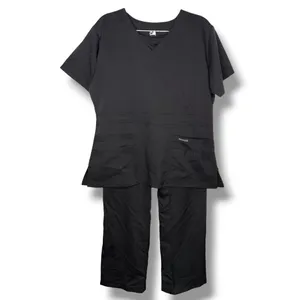 Dagacci Black 2 Piece Medical Uniform Scrub Set Medium thumbnail 3