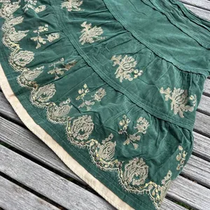 Y2K embroidered‎ green sequin skirt, medium spring summer fairy whimsy thumbnail 3