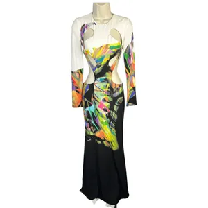 Jovani Womens size 0 Designer Cutout Prom Evening Miami Colorful Maxi Dress Rare thumbnail 2