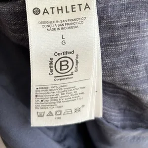 Athleta Cabo Linen Textured Wide Leg Pants Blue Flowy Beach Costal Athleisure thumbnail 11