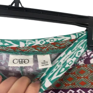 Cato Women's Size Medium Green Purple Tribal Printed Maxi Skirt‎ Coastal Cowgirl thumbnail 5