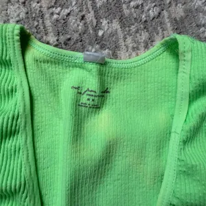 Urban Outfitters Out from Under Joe ribbed lime neon green plunge crop top thumbnail 2