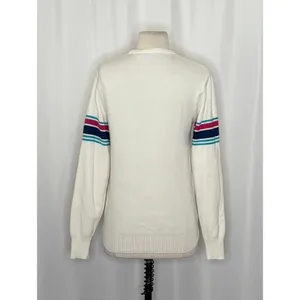 Vintage MEISTER White Stripe Sleeves Sweater Pullover Knit Sporty Outdoors Small thumbnail 6