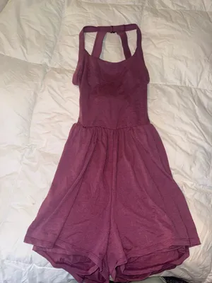 Halara Easy Peasy Open Back Purple Romper thumbnail 1
