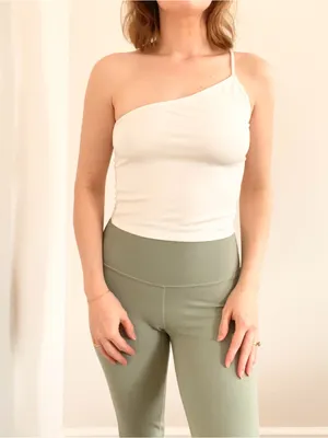 & Other Stories White One-Shoulder Crop Top thumbnail 4