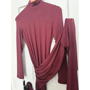 Bardot Alix Maxi Long Sleeve Turtleneck Draped Sash Ruched tie front dress US 6 thumbnail 10