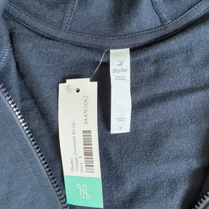 Glyder Vintage Oversized‎ Zip Up Hoodie Navy Blue Women Small NWT $88 PDP-6865 thumbnail 9