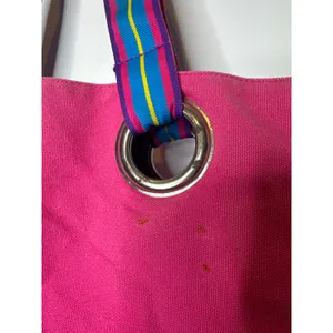 1980s–90s Ralph Lauren Polo Canvas Tote Bag Pink Blue Big Pony Cotton Carryall thumbnail 10