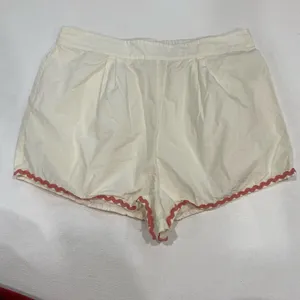 Free People White Ric Rac Trim Shorts M Coquette Boho Cotton thumbnail 3