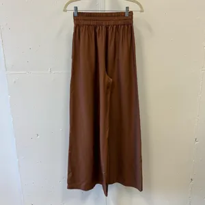 Jac + Jack Silk‎ Minimalist Contemporary High Waist Wide Leg Pants Tan Sz 8 thumbnail 2
