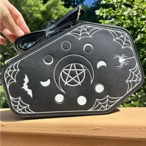 Mad Engine Gothic Coffin Crossbody Bag Pentagram Moon Occult Purse NWT thumbnail 3