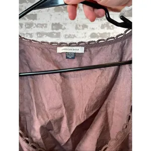 American Eagle | women brown tie front cotton tank top thumbnail 2