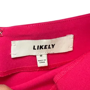 Likely Fuchsia Pink One‎ Shoulder Sheath Bodycon Party Chic Dress Slit Size 8 thumbnail 3