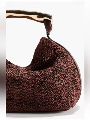 H&M NWT gold top handle Woven bag thumbnail 3