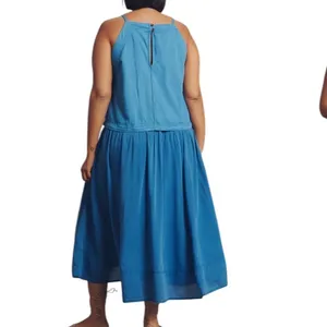 Anthropologie Pilcro Sleeveless Twofer Midi Dress Cornflower Blue M NWT thumbnail 2