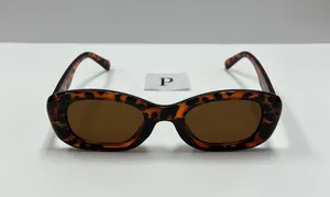 90s style leopard sunglasses/ small retro leopard rectangle sunglasses Brown thumbnail 1