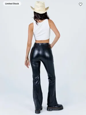 Princess Polly Leather Pants Black Faux thumbnail 5