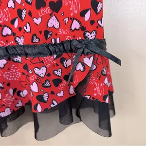 Inteco Intimates Red Pink Black Heart Love Babydoll Nightie Chemise Dress M thumbnail 7