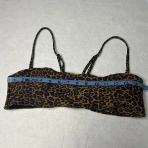 Kendall +‎ Kylie Leopard Print Bandeau Bikini Top Brown Large thumbnail 5