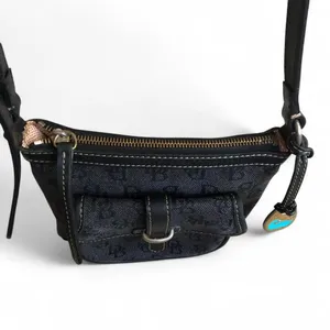 DOONEY & BOURKE Dark Grey Canvas Leather Trims Small Crossbody Bag thumbnail 5