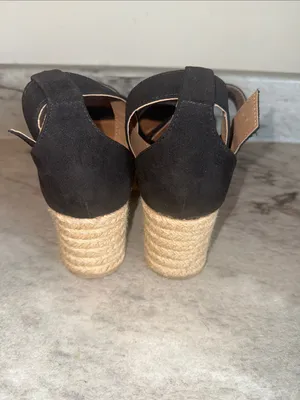 Qupid Black Platform Espadrille Sandals with Ankle Strap thumbnail 4