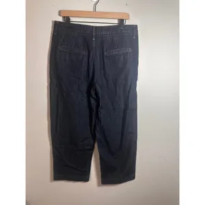Banana Republic Mid-Rise Straight Pleated Denim Cropped Trousers‎ Indigo 31/12 thumbnail 4