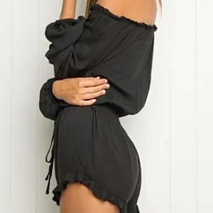 Brandy Melville Black Off the Shoulders Romper thumbnail 2