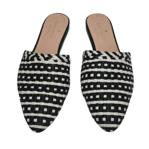 Kate spade Letaher black and white mule sz 6.5 thumbnail 2