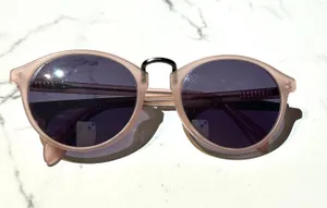 Mauve Pink Polarized Round Sunglasses thumbnail 1