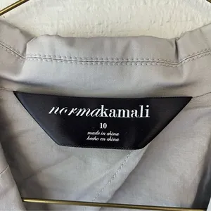 Norma Kamali Two Button Cotton Blazer Tailored‎ Suit Jacket Gray Size 10 thumbnail 3