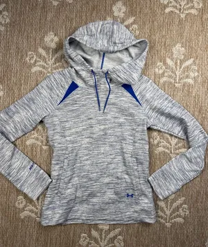 Under Armour Women's Grey Marled Hoodie with Blue Accents cold gear thumbnail 1