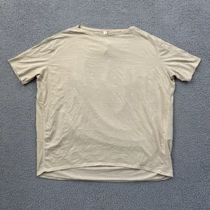 Lululemon Back In Action Short Sleeve Shirt Pale Linen Athleisure Women's 8 thumbnail 1