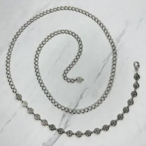 Skinny Dime Silver Tone Belly Body Metal Chain Link Belt OS One Size thumbnail 1