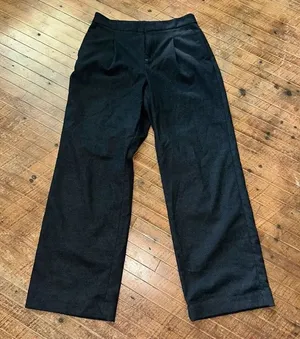 Ann Taylor wide leg business casual black minimalist slacks thumbnail 1