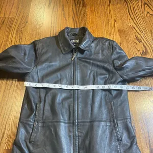 Blassport Women's Vintage Black Genuine Leather Zip-Up Jacket thumbnail 6