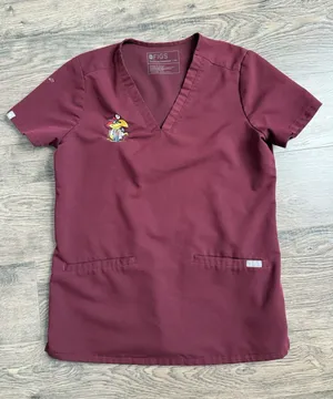 EUC‎ Womens Figs technical collection short sleeve KU University logo size XS thumbnail 1