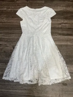 MUADRESS White Ivory Floral Lace Fit & Flare Dress Size L thumbnail 3