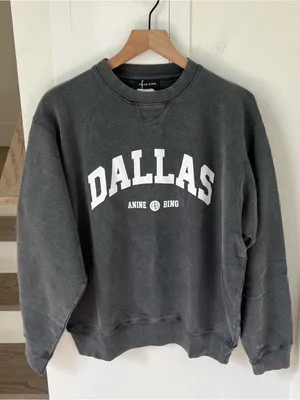 Anine Bing Dallas Ramona Sweatshirt University of Dallas in Washed Black NWT thumbnail 2
