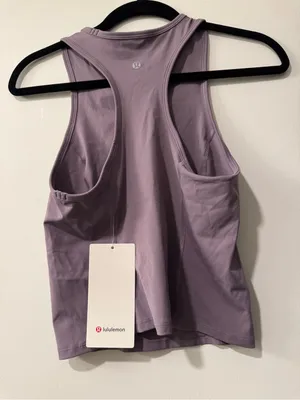 NWT LULULEMON - Nulux Racerback Cropped Run Tank Purple Ash - $68 - 8 thumbnail 2