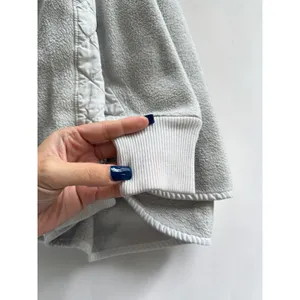 Abercrombie & Fitch Asymmetrical Snap Quilted Fleece Pullover Cream‎ Small thumbnail 4