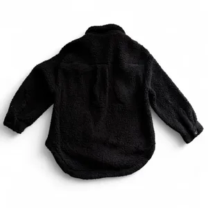 Love Tree Black Cozy Fuzzy Sherpa Fleece Shacket (L) thumbnail 3