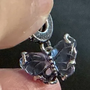 Pandora Purple Butterfly Dangle Charm S925 ALE Sterling Silver Retire thumbnail 4