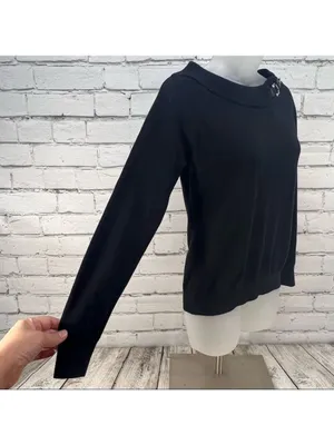 Lauren Ralph Lauren Black Sweater with Buckle Accent Size M thumbnail 11