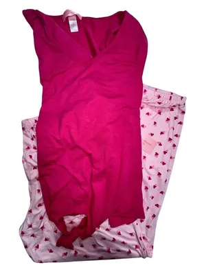 CHRISTIAN SIRIANO Soft Pink Pajamas Hearts Valentine's Day Women's Pajamas large thumbnail 1