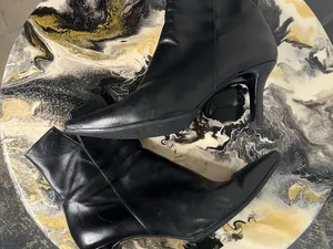 Stuart Weitzman Vintage Black Leather Heeled Boots thumbnail 9